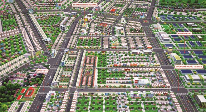 Golden Future City tọa lạc ngay cửa ngõ vào khu công nghiệp đô thị Bàu Bàng rất giàu tiềm năng gia tăng giá trị