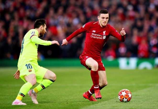 Andrew Robertson (phải) là sự vắng mặt đáng tiếc