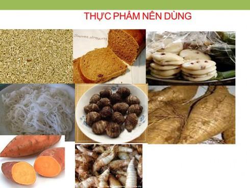 Thực phẩm cho bệnh nhân bị đái tháo đường.