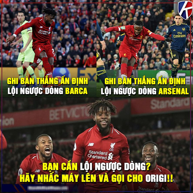 Lúc nào Liverpool muốn lội ngược dòng thì cứ cho Origi vào sân.