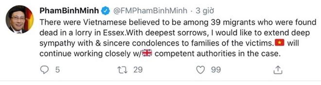 Phó Thủ tướng Phạm Bình Minh gửi lời chia buồn tới gia đình các nạn nhân thiệt mạng tại Anh - 1