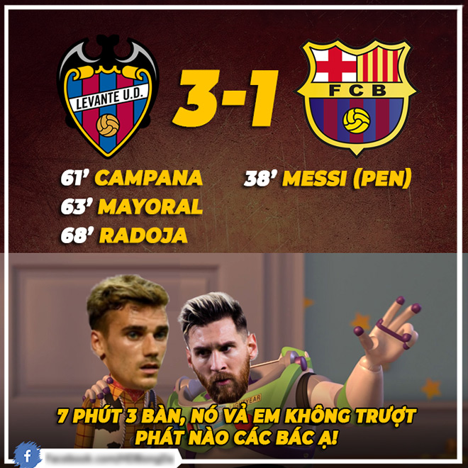 Messi tiếp tục tỏa sáng nhưng không cứu nổi Barca.