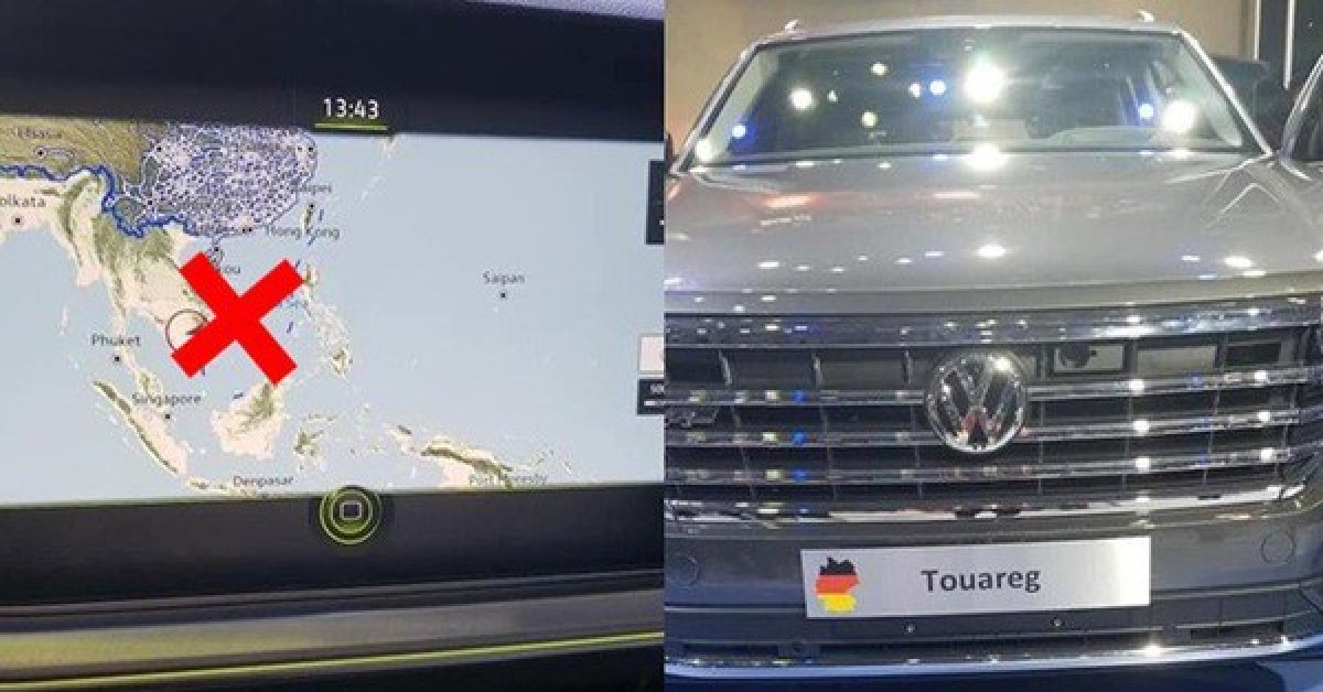 Bản đồ có hình "đường lưỡi bò" xuất hiện trên xe Volkswagen Touareg