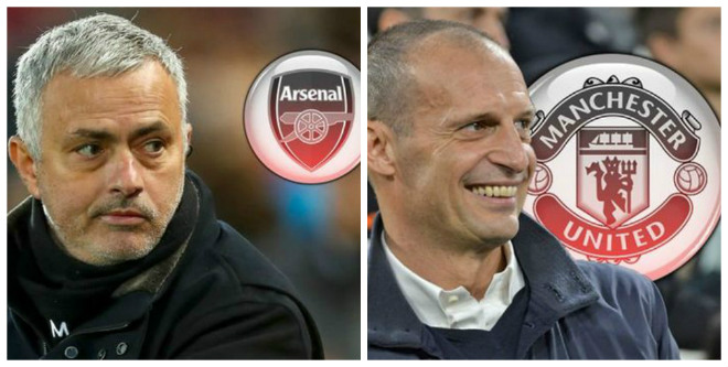 Mourinho, Allegri là những ứng viên hàng đầu dẫn dắt Arsenal, MU...