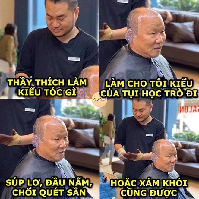 Cứ làm cho thầy kiểu đầu nào thật "ngầu" đấy nhé.