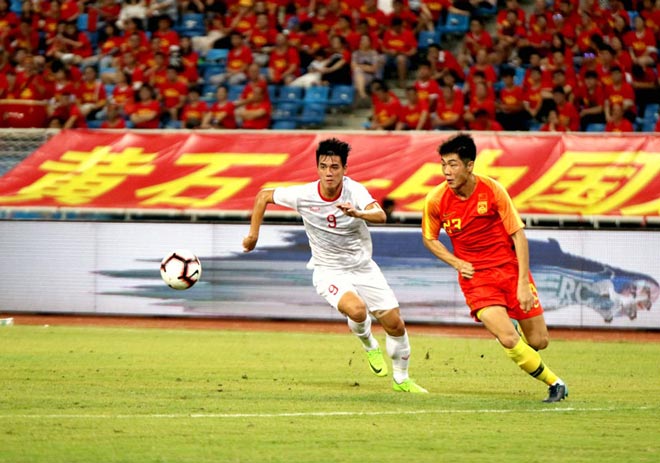 Tiến Linh từng lập cú đúp giúp U22 Việt Nam thắng tưng bừng 2-0 khi làm khách của U22 Trung Quốc cách đây 2 tháng