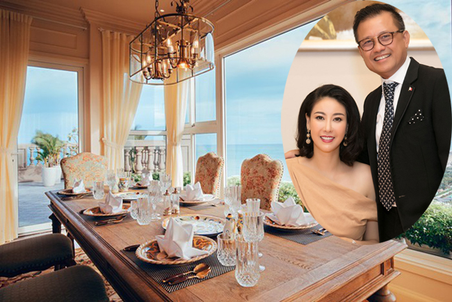 Gia đình Hà Kiều Anh sở hữu một căn penthouse ở phố biển Vũng Tàu, có diện tích 500 m2 với nội thất sang trọng, thiết kế theo phong cách hoàng gia. 