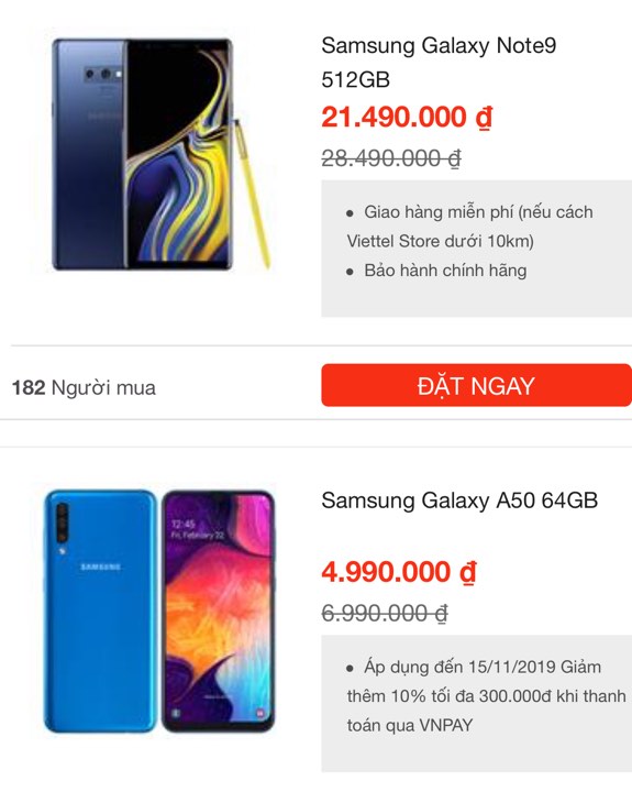 Loạt smartphone Galaxy của Samsung cũng giảm giá sâu