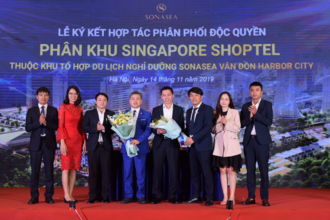 Ký kết hợp tác phân phối độc quyền phân khu Singapore Shoptel thuộc dự án Sonasea Vân Đồn Harbor City giữa Tập đoàn CEO và Hải Phát Land