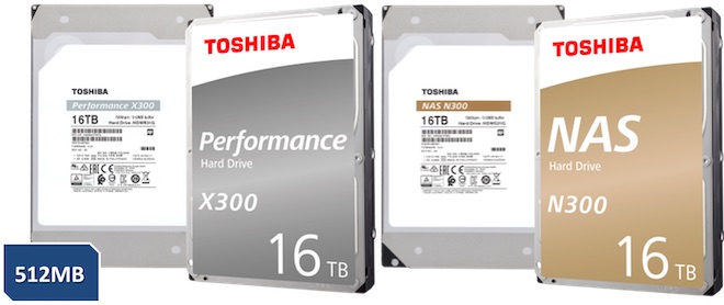 Dòng HDD N300 và X300 của Toshiba.