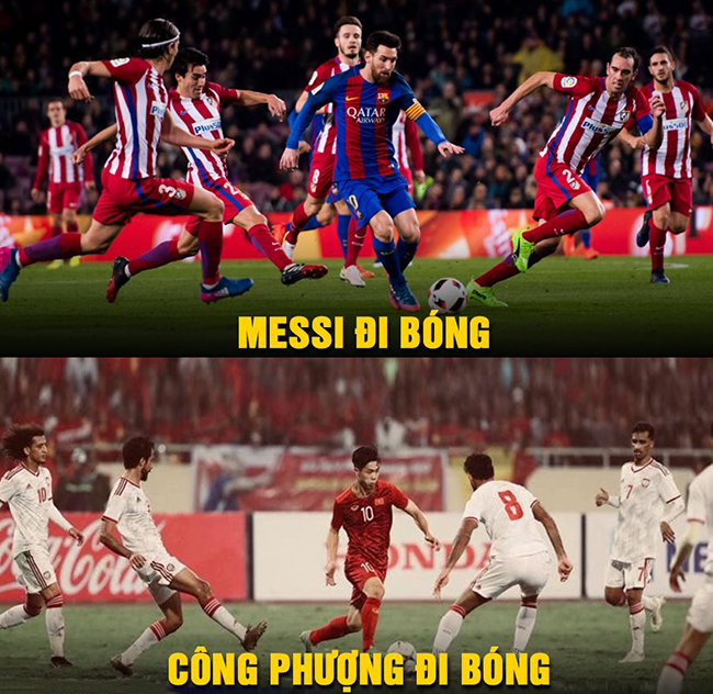 Khi Công Phượng có bóng thì có khác gì tái hiện hình ảnh của Messi đâu.