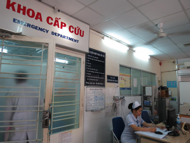 Khoa Cấp cứu BV Nhi Đồng 1, nơi một nữ điều dưỡng trực bị đánh bởi cha một bệnh nhi - ảnh: ANH THƯ