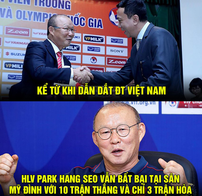 HLV Park Hang Seo đang bất bại ở sân Mỹ Đình.