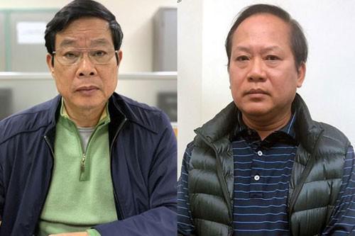 2 cựu Bộ trưởng Bộ TT-TT Nguyễn Bắc Sơn (trái) và Trương Minh Tuấn (phải)