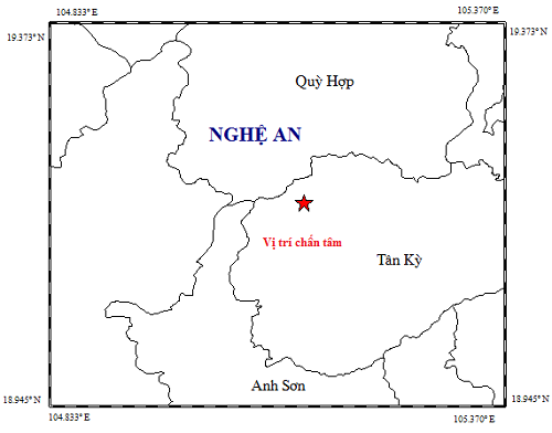 Huyện Tân Kỳ (Nghệ An) - nơi xảy ra động đất