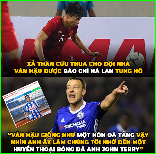 Văn Hậu được so sánh với pha cứu thua của John Terry.