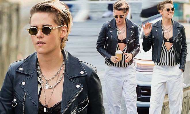 Learning 'angels'  Kristen Stewart wears a loose shirt style - 5