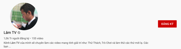 Lâm TV có trên 1 triệu người theo dõi