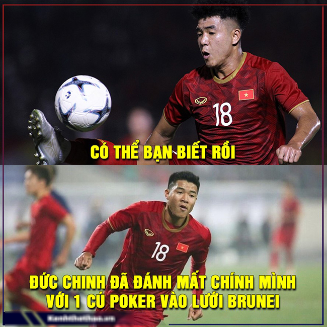 Đức Chinh tỏa sáng với một cú poker vào lưới U22 Brunei.