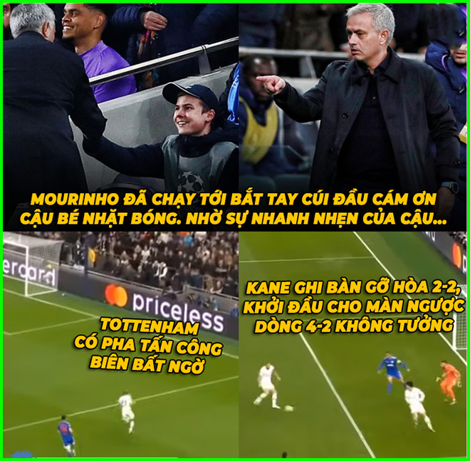 Mourinho cảm ơn cậu bé nhặt bóng vì có công trong bàn thắng của Tottenham.