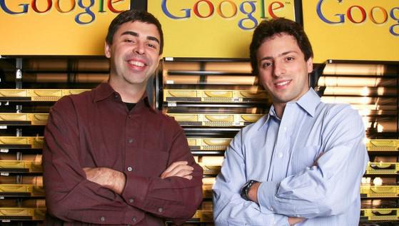 Hai nhà đồng sáng lập Google, Larry Page và Sergey Brin. Ảnh: Internet