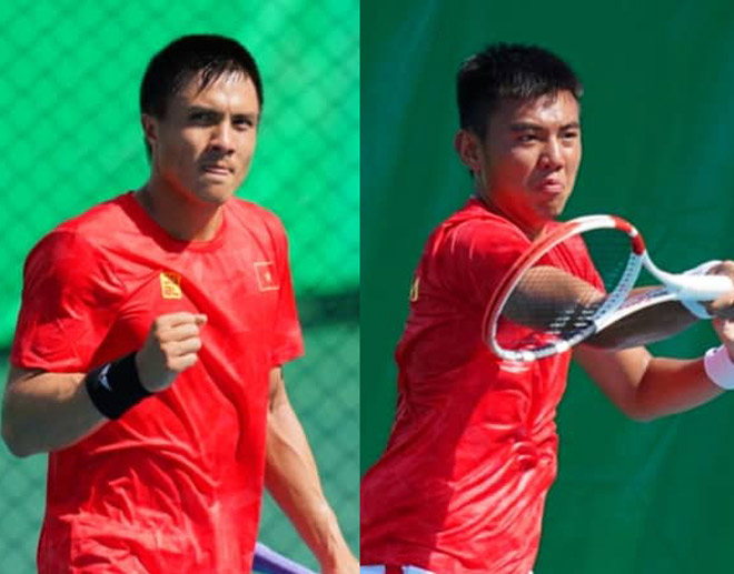 Daniel Nguyễn (trái) và Hoàng Nam (phải) cùng vào chung kết đơn nam tennis