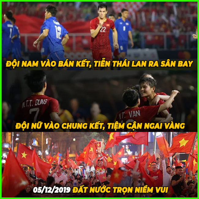 Việt Nam nhận "song hỷ lâm môn" khi U22 vào bán kết, đội tuyển nữ vào chung kết.