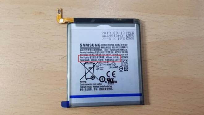 Galaxy S11+ sẽ được trang bị thỏi pin 5000 mAh.