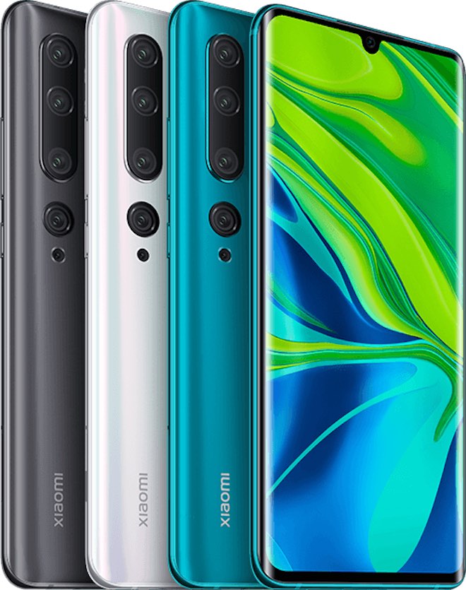 Xiaomi Mi Note 10 có 3 tùy chọn màu sắc.