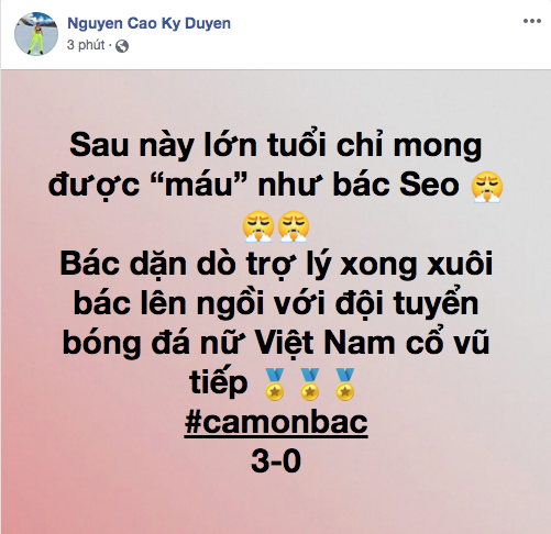 Nguyễn Cao Kỳ Duyên hết lời ca ngợi độ "máu" của HLV Park khi ông dám cãi lại trọng tài để bảo vệ cầu thủ đội mình