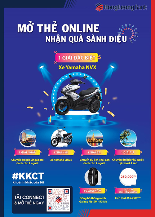 Cơ hội trúng xe máy Yamaha và chuyến du lịch Singapore cho khách mở thẻ visa ghi nợ Hong Leong - 1