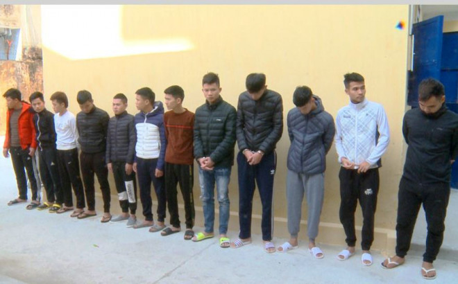12 thanh thiếu niên bị tạm giữ tại cơ Công an huyện Thọ Xuân
