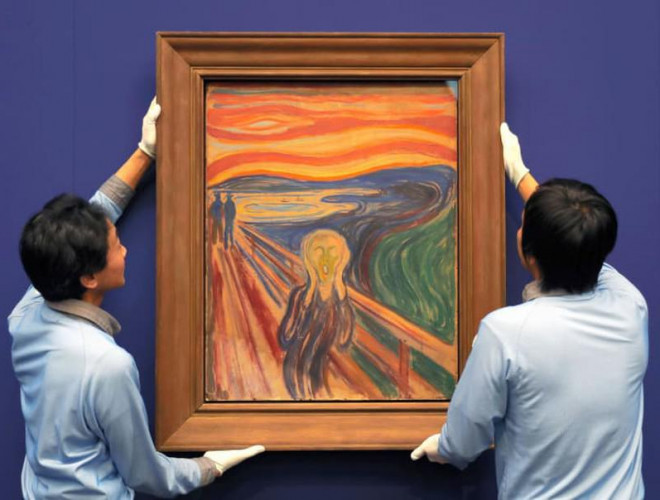 Bức danh Họa "The Scream" vẽ bằng phấn màu hiện đang được giữ tại&nbsp;Phòng trưng bày quốc gia Na Uy ở&nbsp;Oslo. Ảnh: CNN