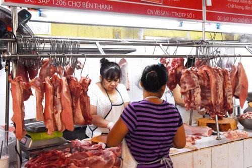 Thịt heo bán tại chợ Bến Thành, quận 1, TP HCM. Ảnh: Tấn Thạnh