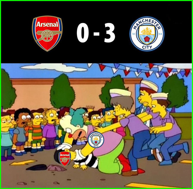 Man City đè bẹp Arsenal 3 bàn không gỡ.