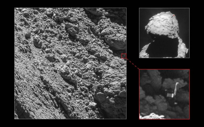 Tàu vũ trụ Rosetta của ESA gửi tàu đổ bộ Philae lên bề mặt sao chổi 67P/Churyumov–Gerasimenko để thăm dò và phát hiện được nhiều dấu hiệu bí ẩn lần đầu tiên khám phá ra trên một sao chổi. Ảnh: ESA.