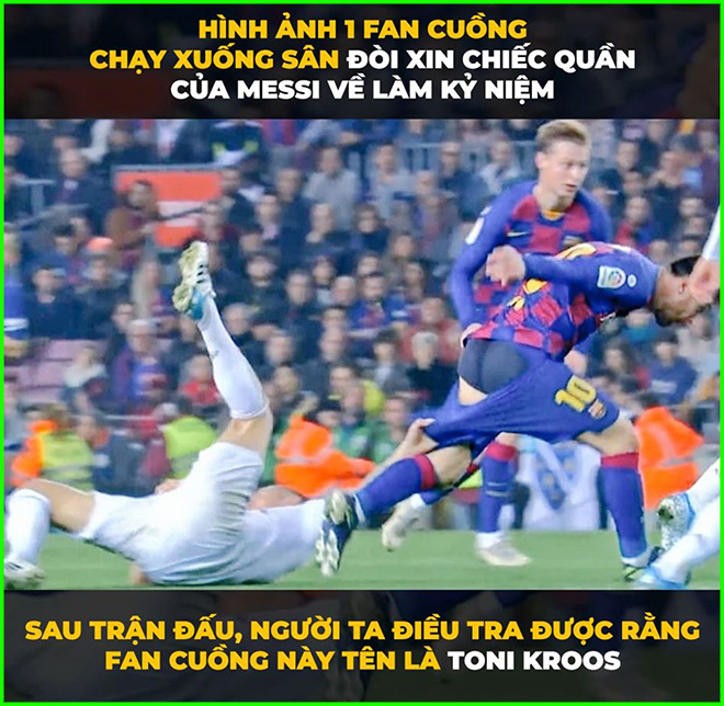 Tình huống hài hước trong trận siêu kinh điển giữa Barca và Real đêm qua.