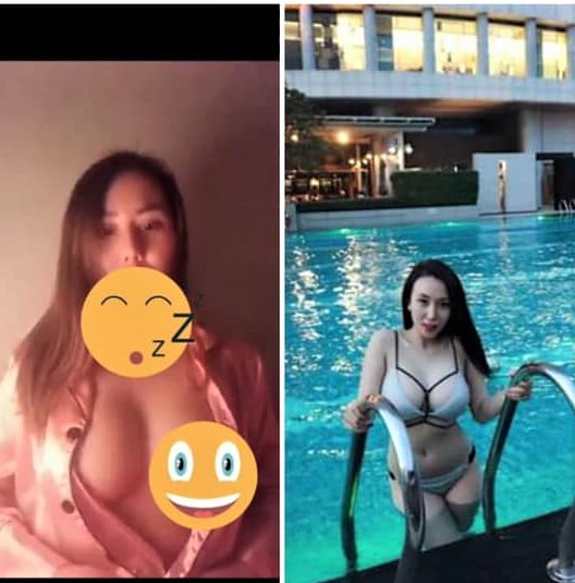 Bức ảnh được chụp lại từ clip nóng, ghép với ảnh bikini của bà xã Khắc Việt được nhiều tài khoản chia sẻ.