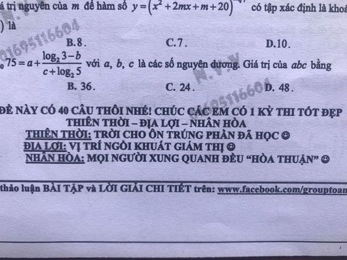 Cười "rách mép" với lời nhắn "kỳ thi tốt đẹp phải thiên thời, địa lợi, nhân hòa"