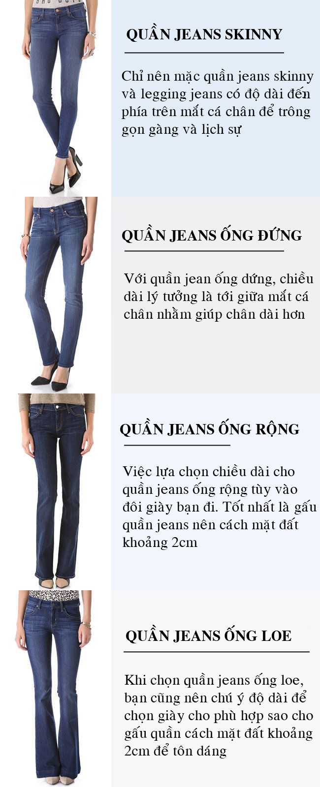 Muốn chọn quần jeans tôn dáng nhất định phải biết quy tắc sau - 1