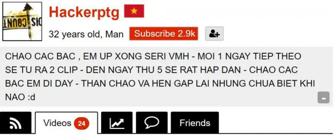 Thậm chí tài khoản HackerPTG còn từng hứa trước việc mỗi ngày sẽ up thêm 2 clip trong "seri VMH".