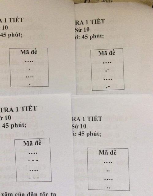 Nhìn thế này, nhiều người chắc sẽ lầm tưởng sang mật mã kí hiệu của một tổ chức bí mật nào đó chứ không phải là mã đề thi.&nbsp;