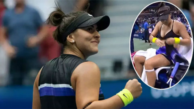 Mỹ nhân Andreescu từng có màn thay đồ gây sốc ở bán kết US Open 2019