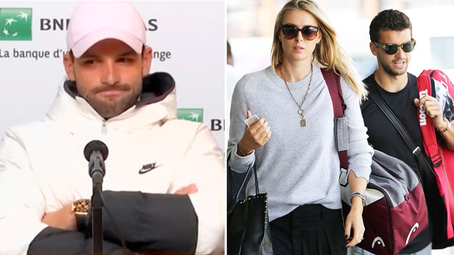 Dimitrov mặt ửng đỏ, rồi cười phá lên khi phóng viên hỏi chuyện về bạn gái cũ Sharapova