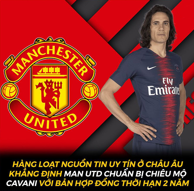 Cavani đang ở rất gần MU khiến fan không khỏi phấn khích.