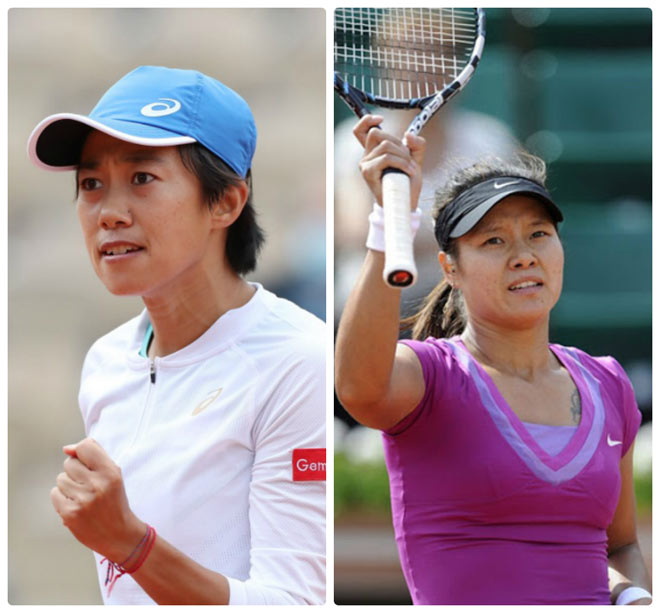 Zhang Shuai (trái) tái hiện thành tích vào vòng 4 Roland Garros như đàn chị người Trung Quốc Li Na