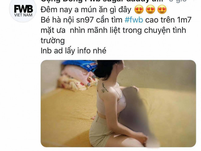 Nhóm “Cộng đồng Fwb sugar daddy and baby Vietnam” chẳng khác gì một trang môi giới mại dâm.