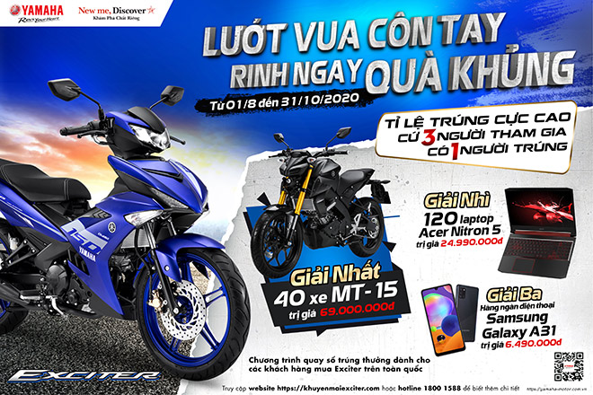 Khách hàng “ẵm trọn” xe mô tô thể thao trị giá gần 70 triệu khi mua Yamaha Exciter - 1