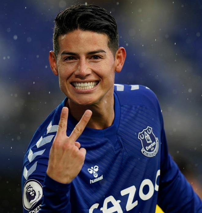 Tân binh James Rodriguez chơi bùng nổ trên hàng công giúp Everton toàn thắng cả 4 vòng đầu tiên để dẫn đầu giải Ngoại hạng Anh năm nay