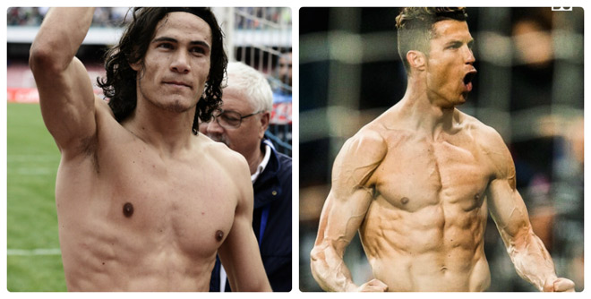 Cavani và Ronaldo đều là mẫu tiền đạo hàng đầu thế giới luôn&nbsp;không ngại khổ luyện để có được vóc dáng&nbsp;đẹp đẽ khỏe mạnh như nam thần